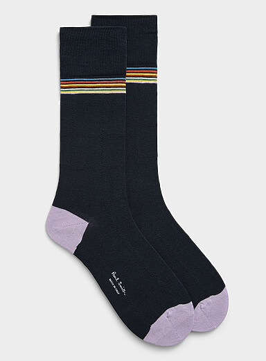 La chaussette habill&eacute;e &agrave; rayures accent