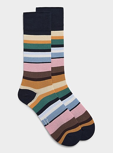 La chaussette habill&eacute;e multiples rayures