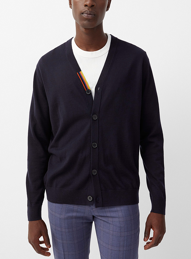 Paul Smith Marine Blue Accent colours cardigan for men
