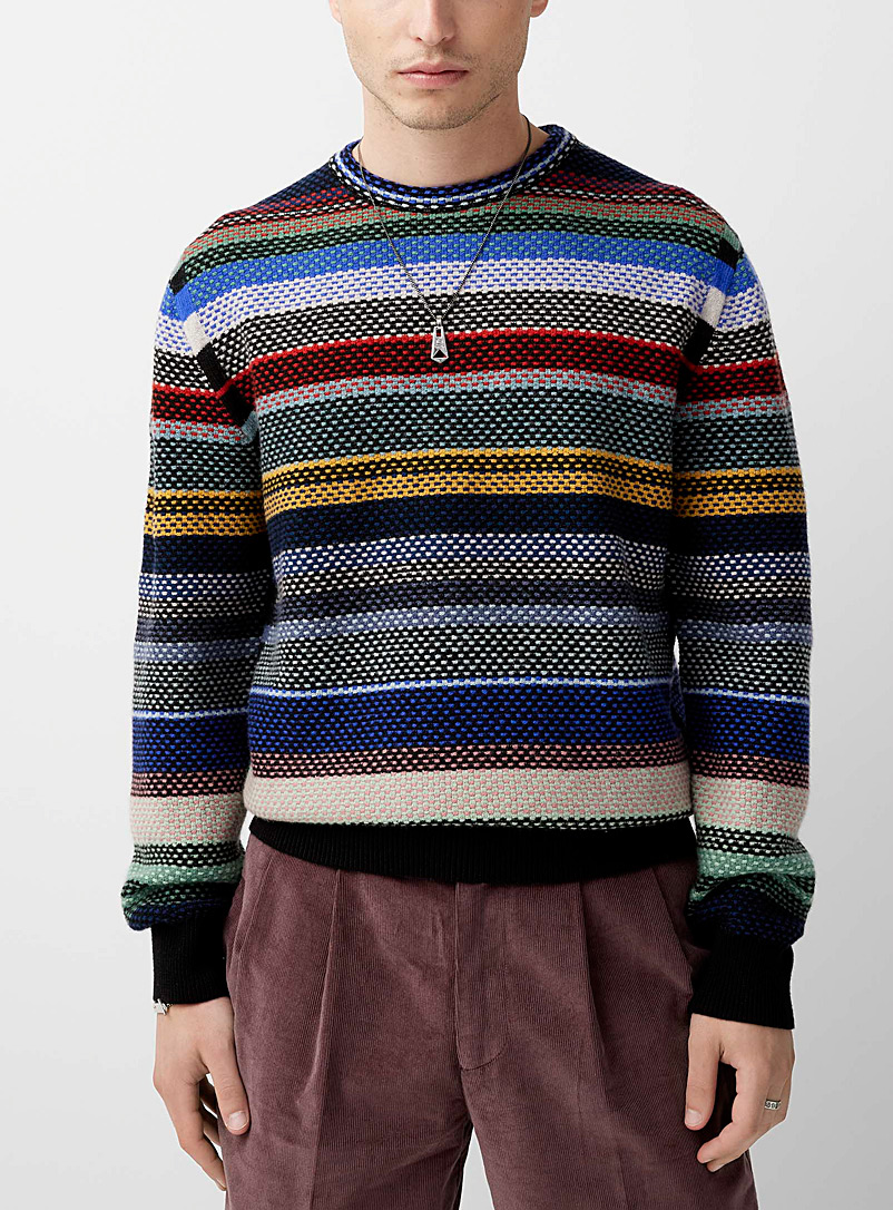 Paul Smith Black Dotted stripes sweater for men