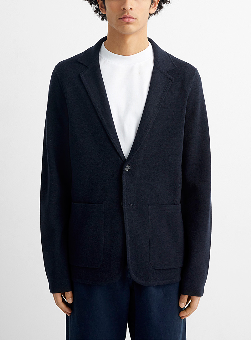 Paul Smith Marine Blue 100% wool jacket cardigan for men