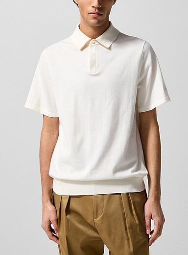 Paul Smith: Le polo tricot liser&eacute; contraste Gris pour homme