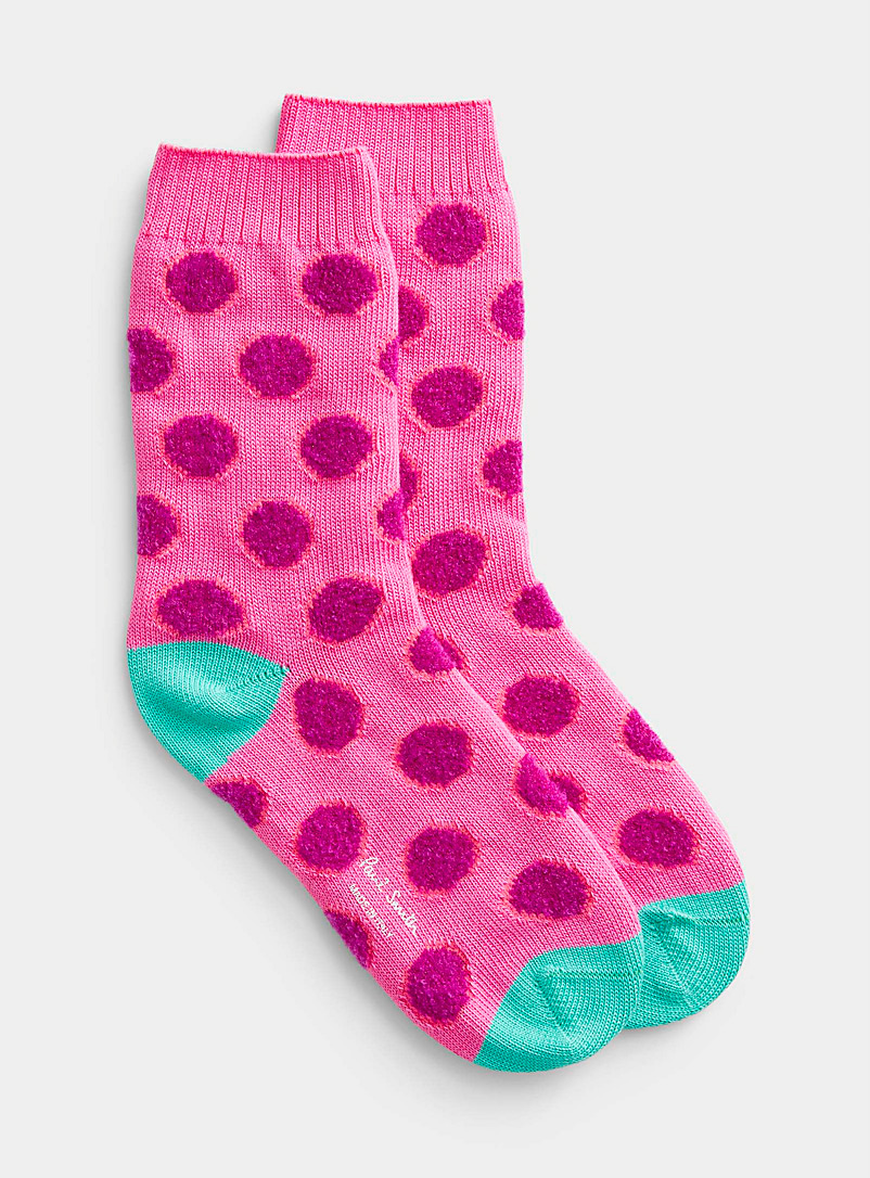 Paul Smith Pink Bouclé dot sock for women