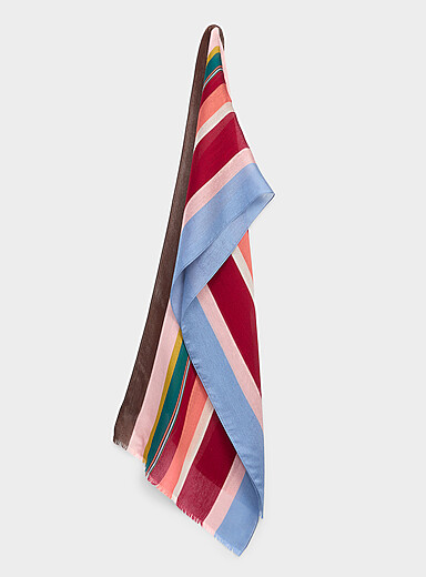 Multicoloured stripes lightweight scarf