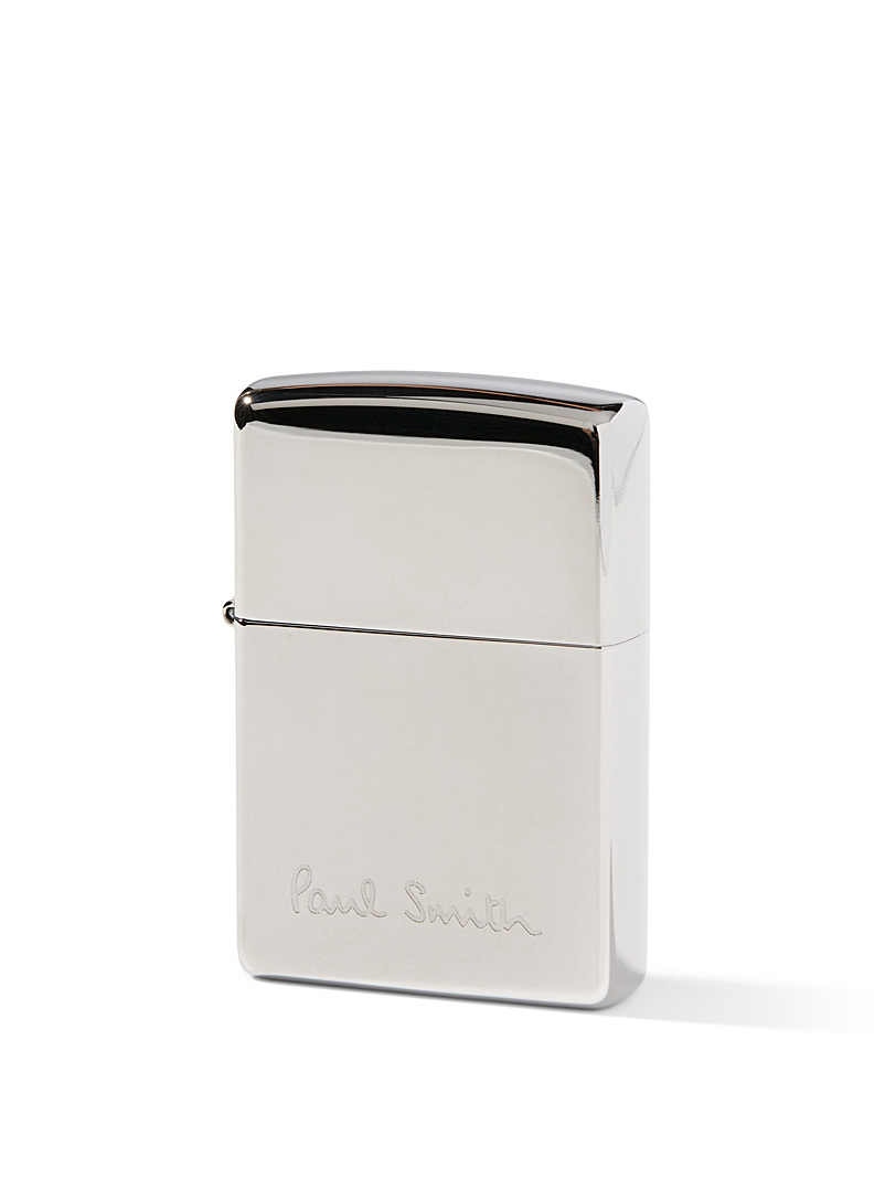 Paul Smith Silver Engraved signature silver Zippo lighter for men