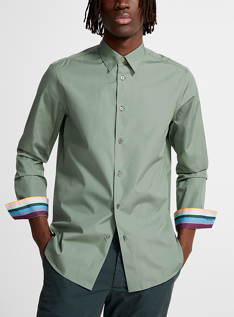 Paul Smith: La chemise popeline vert sauge Vert pâle-lime pour homme
