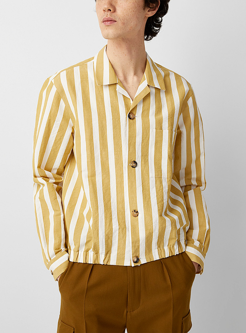 Paul Smith: La chemise blouson rayures duo Jaune moyen pour homme