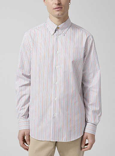 Paul Smith: La chemise rayures color&eacute;es Rose pour homme