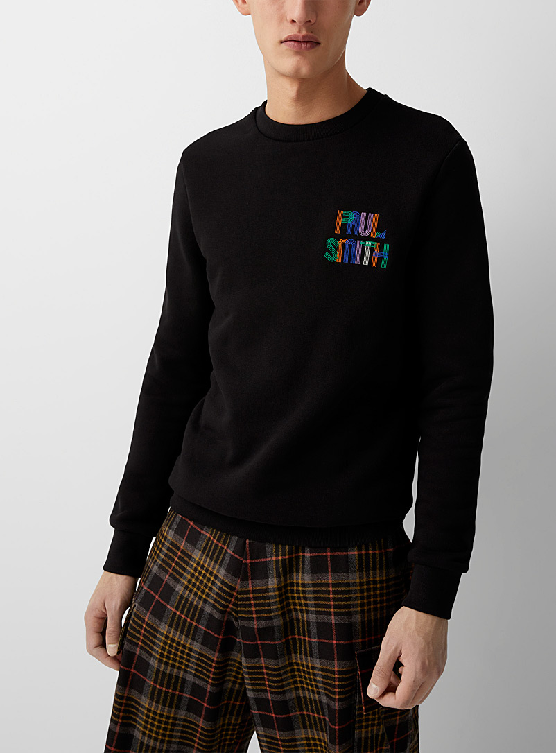 Paul Smith Black Groovy signature embroidered sweatshirt for men
