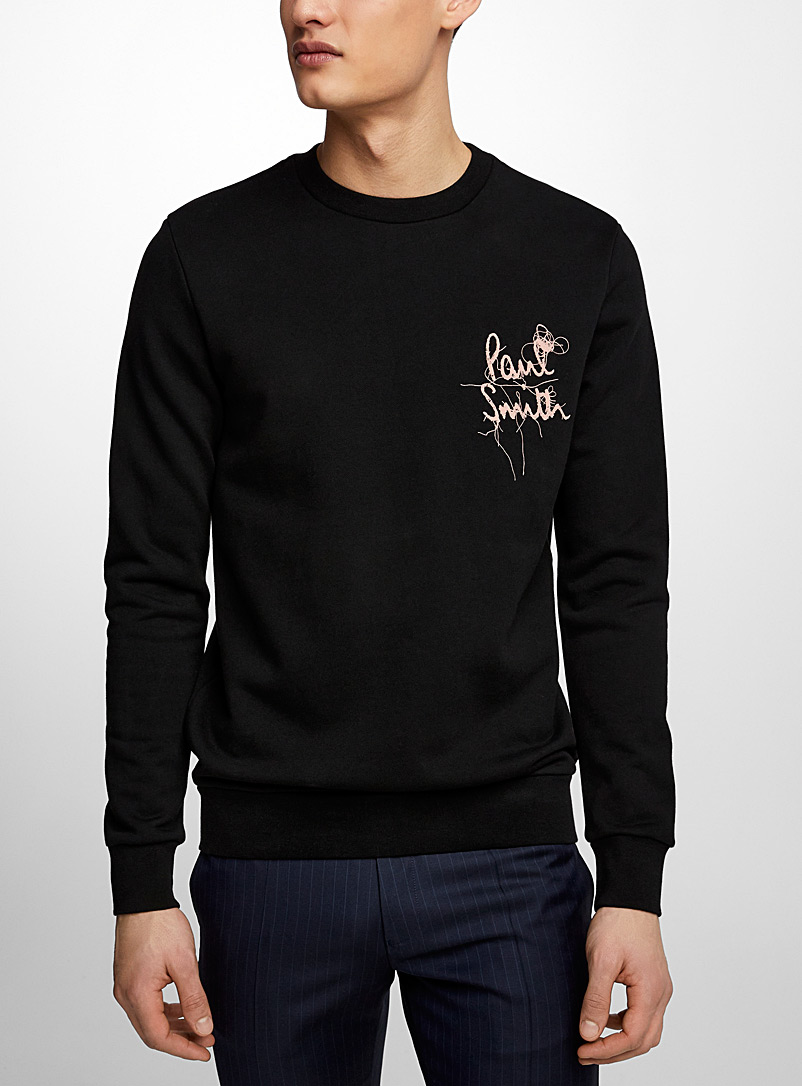 Paul Smith Patterned Black Scrawled signature sweatshirt for men