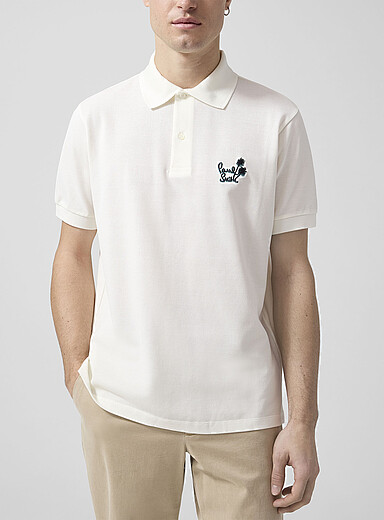 Paul Smith White Palm tree logo polo for men