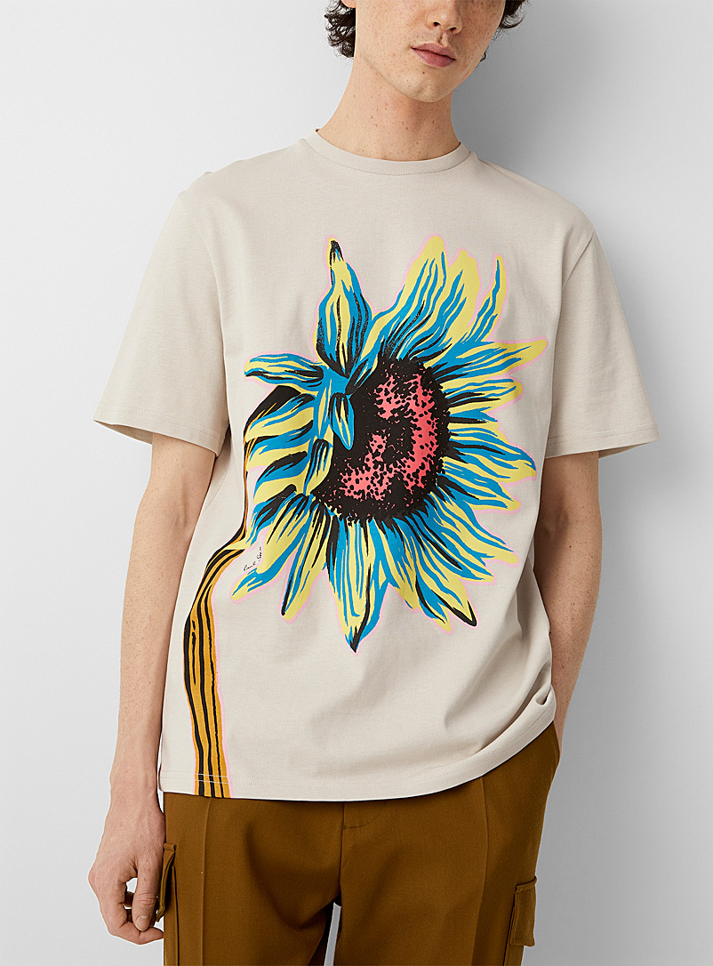 Paul Smith: Le t-shirt imprimé Sunflower Blanc pour homme