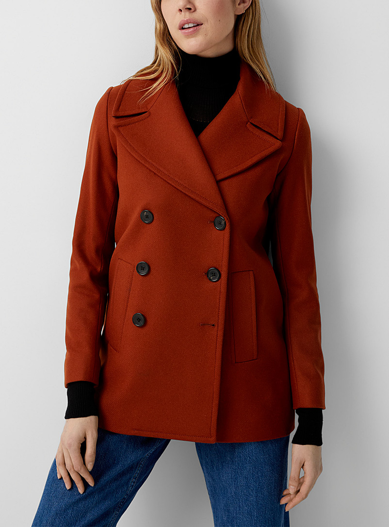 PS Paul Smith: Le manteau laine orange brûlé Orange pour femme