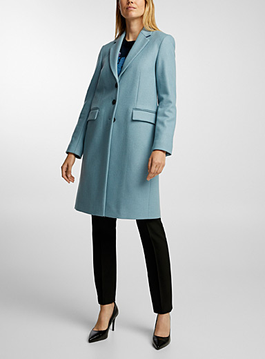 PS Paul Smith: Le manteau bleu en laine Bleu pâle-bleu poudre pour femme