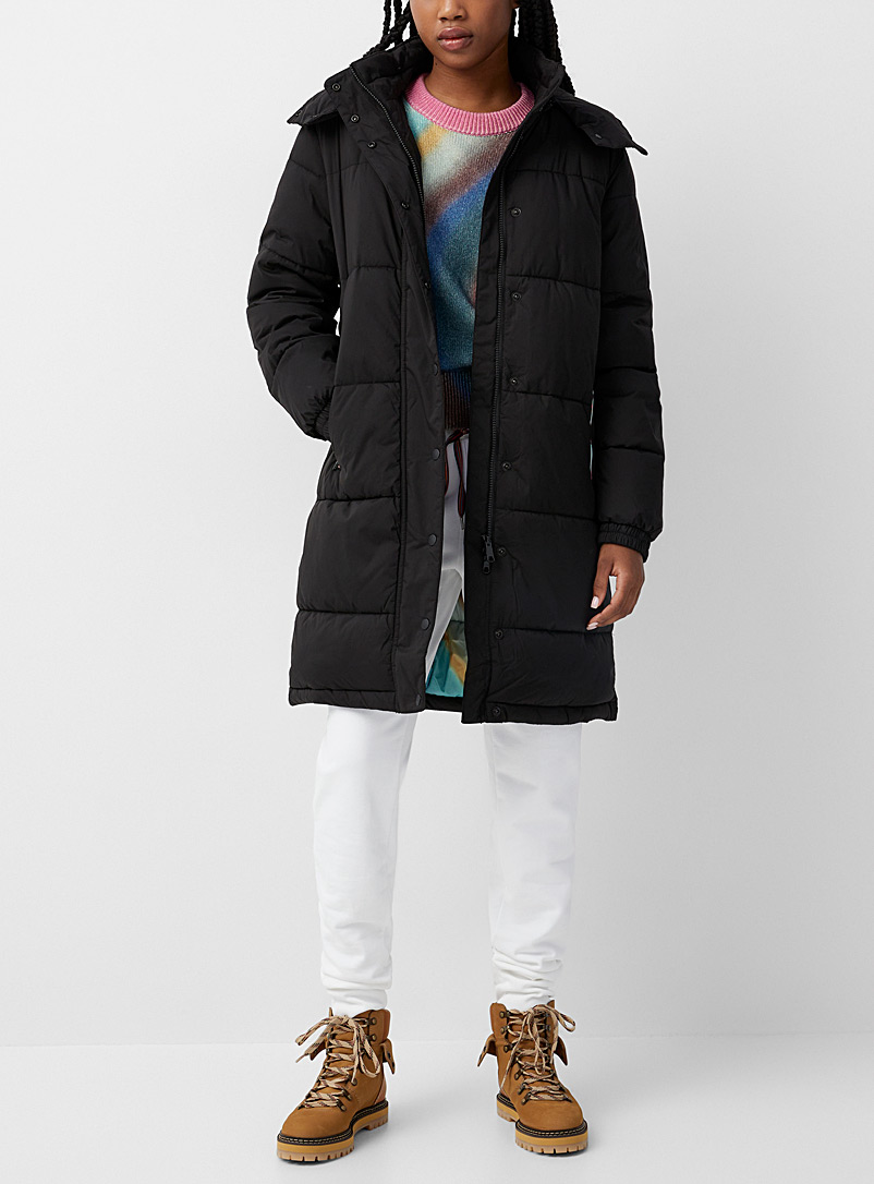 PS Paul Smith Black Colourful pockets quilted parka for women