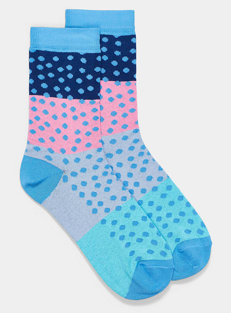 Paul Smith Blue Block and dot socks for women