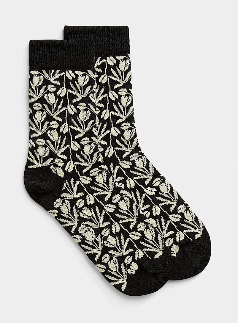 Paul Smith Black Tulip sock for women