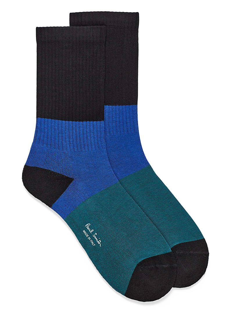 Paul Smith Patterned Black Colour block socks for men