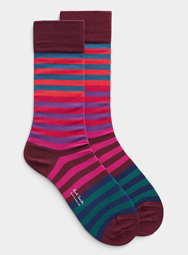 Paul Smith Ruby Red Sorbet stripe sock for men