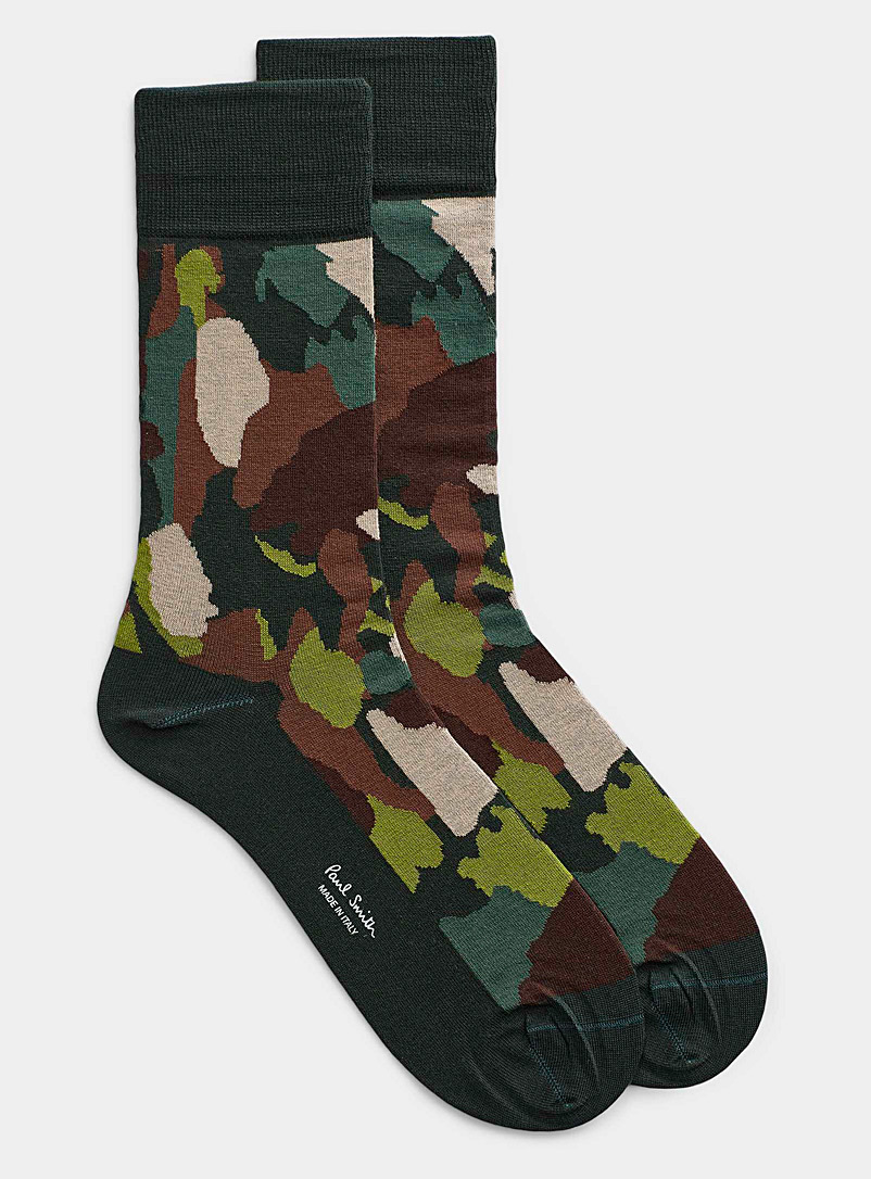 Paul Smith Patterned Green Camo socks for men