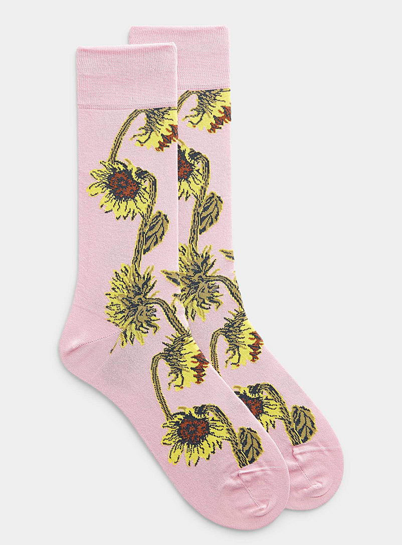 Paul Smith Pink Sunflower socks for men