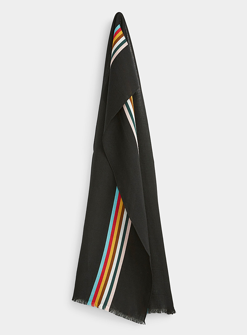 Paul Smith Patterned Black Centre-stripe scarf for men