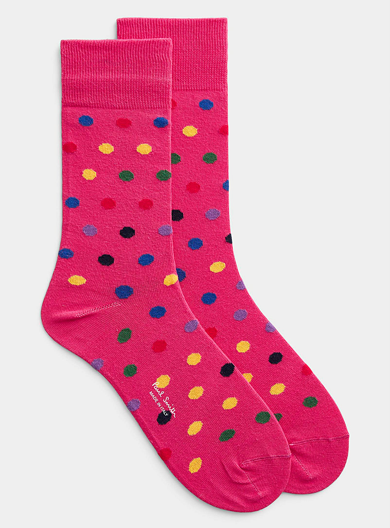 Paul Smith Pink Multicolour dot socks for men