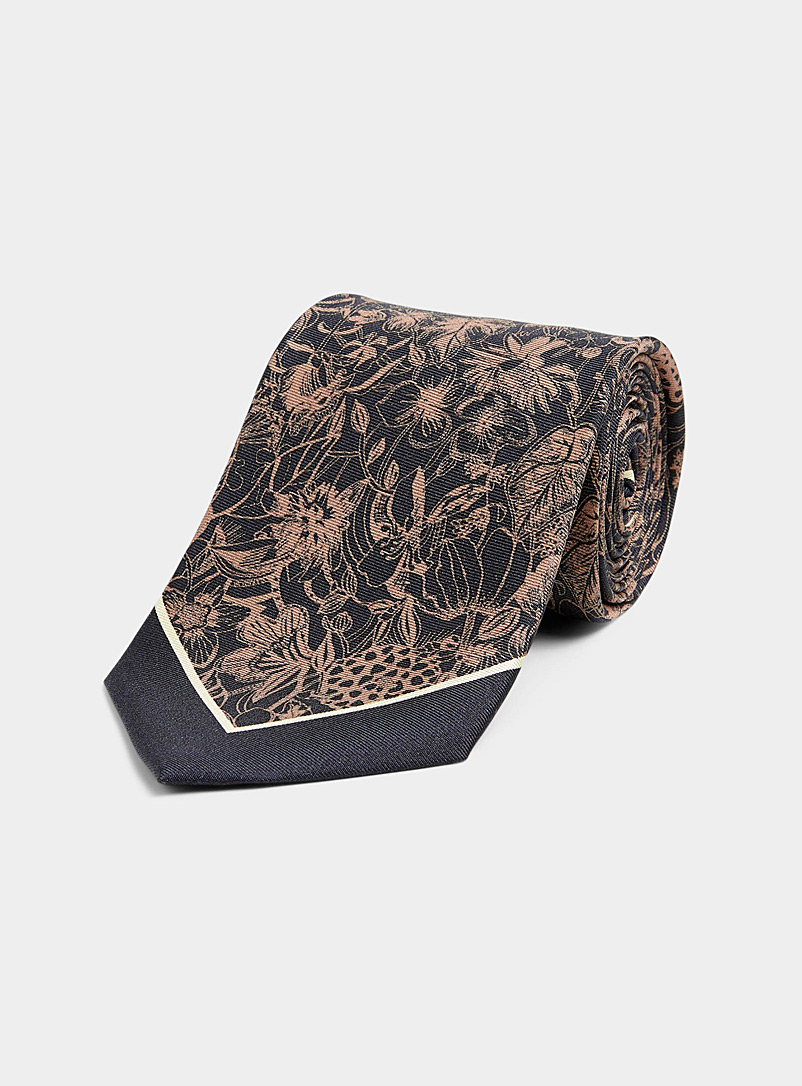 Paul Smith Brown Floral print tie for men