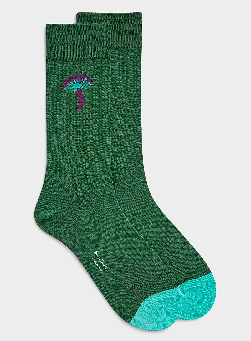 Paul Smith Green Colourful mushroom sock for men