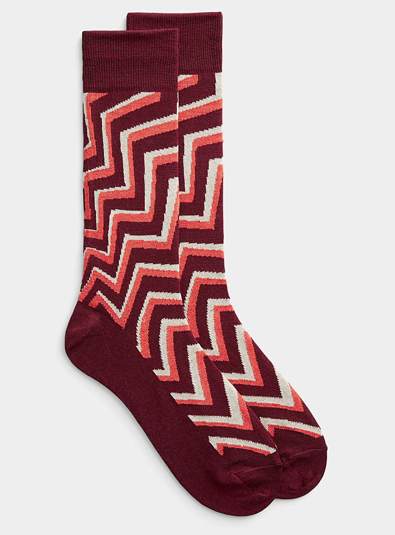Paul Smith Ruby Red Zigzag dress sock for men