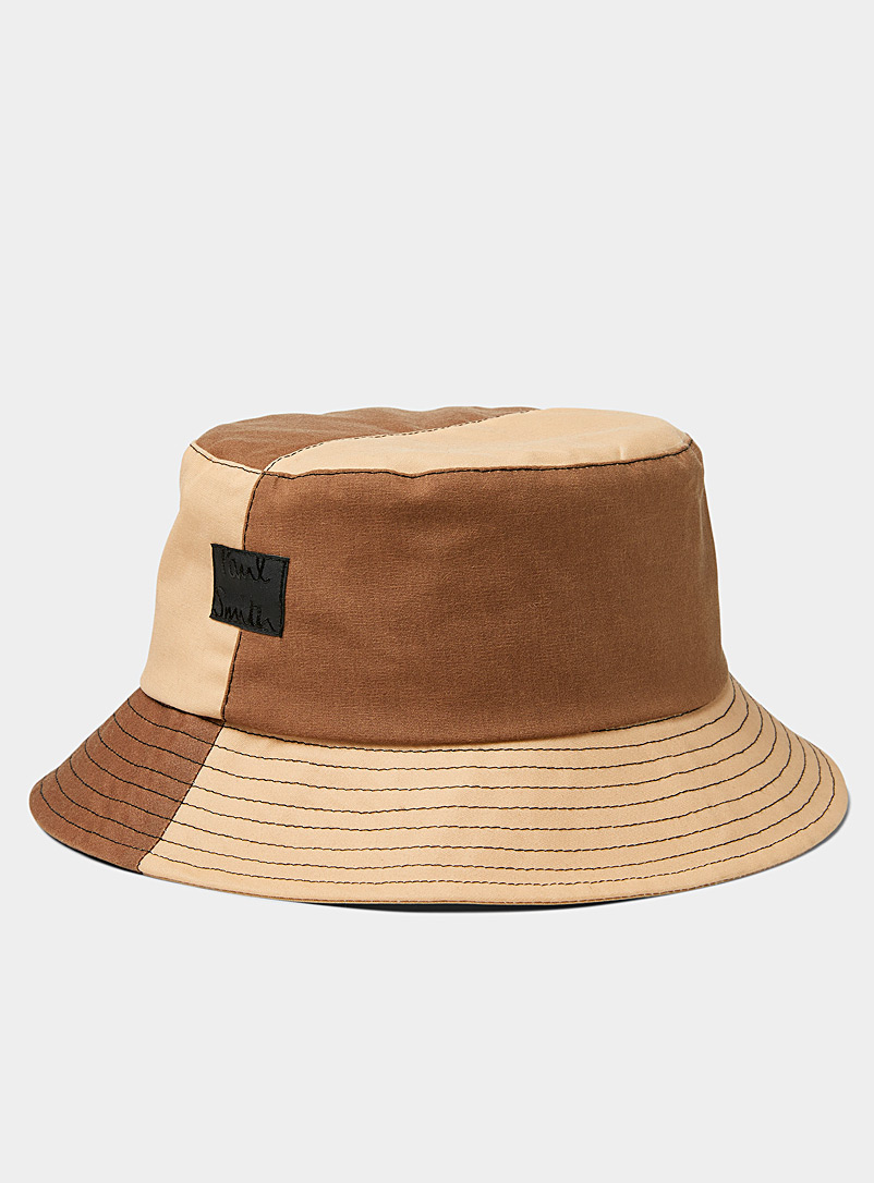 Paul Smith Patterned Brown Brown block bucket hat for men