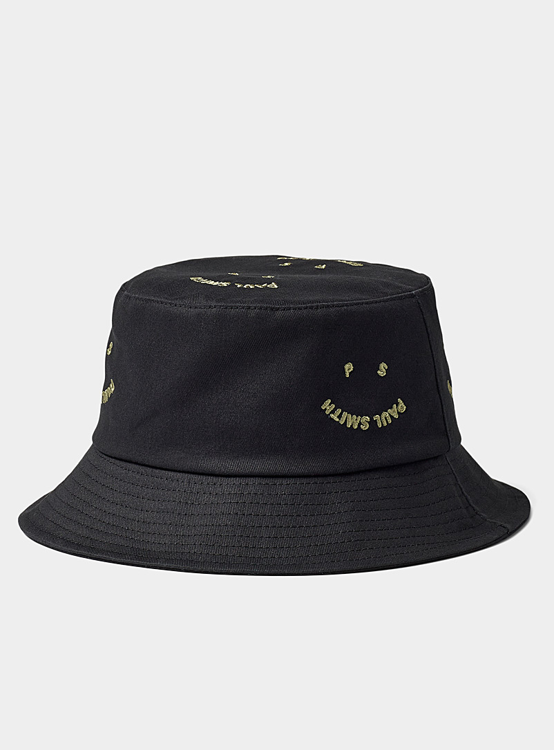 PS Paul Smith Black Smile logo bucket hat for men