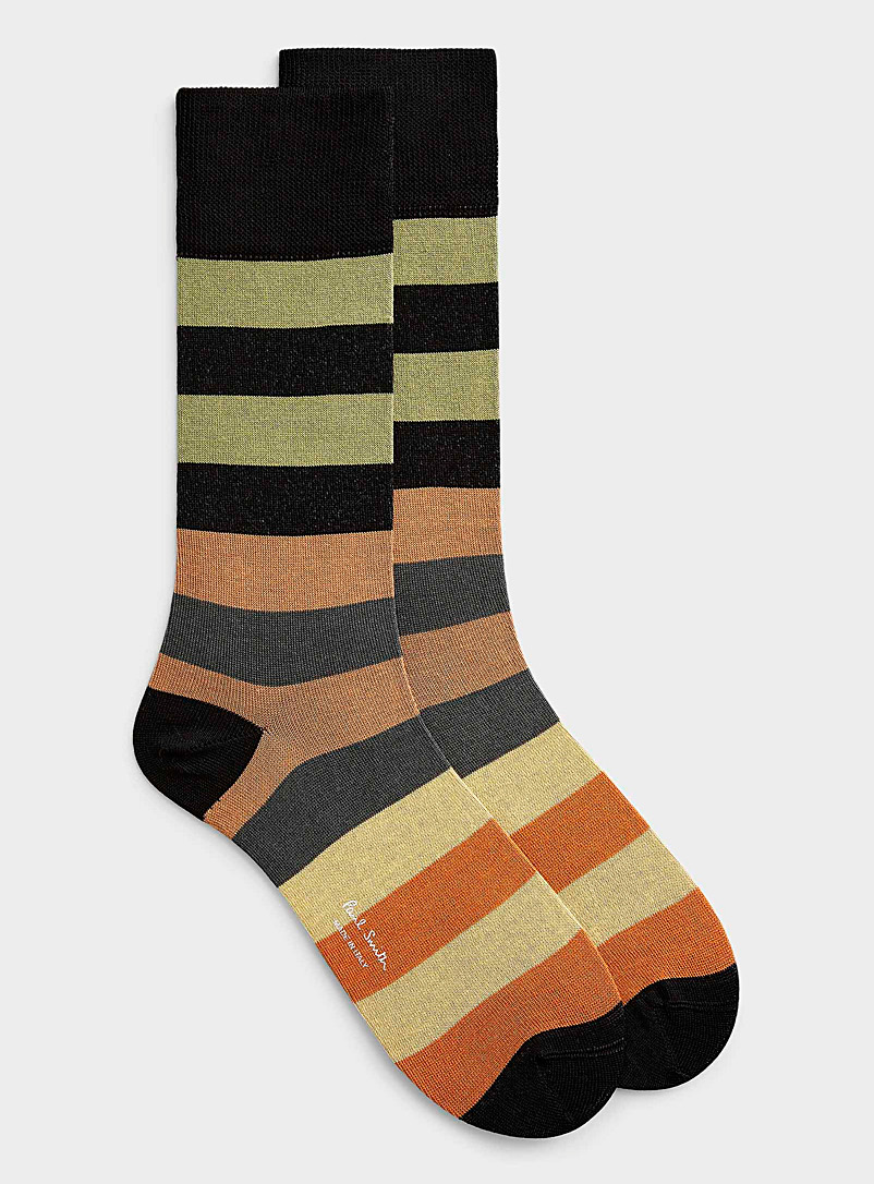 Paul Smith Patterned Black Charlie striped sock for men