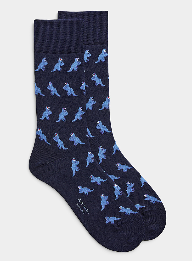 Paul Smith Assorted navy Blue dinosaur sock for men