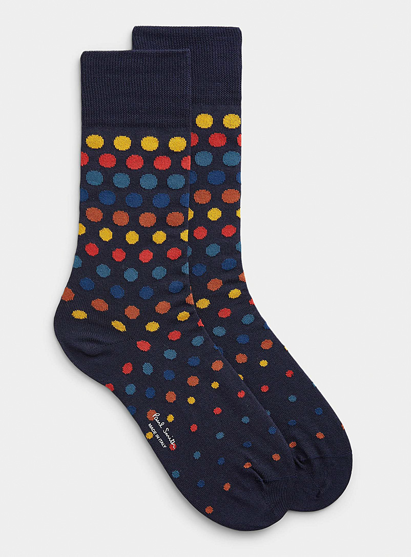 Paul Smith Marine Blue Festive dot sock for men