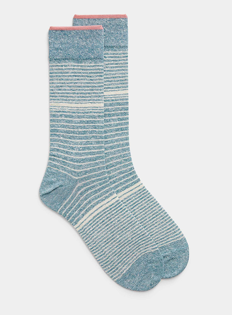 Paul Smith Blue Frosted stripe sock for men