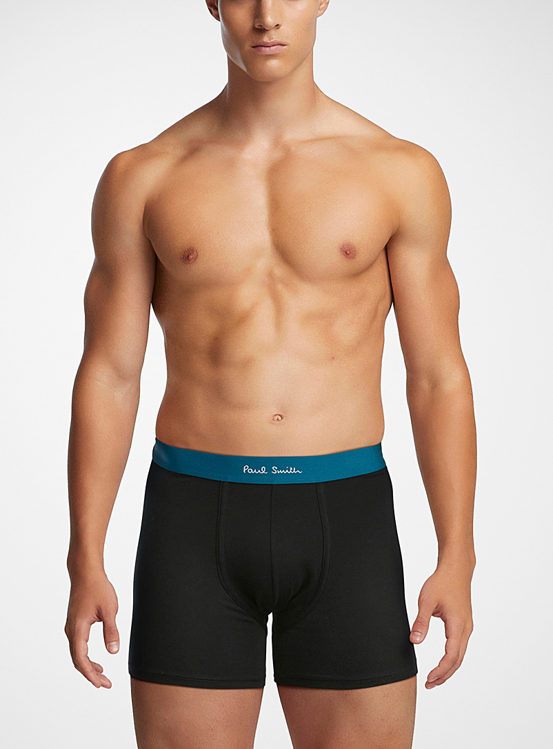 Paul Smith Black Colourful waist solid boxer brief for men