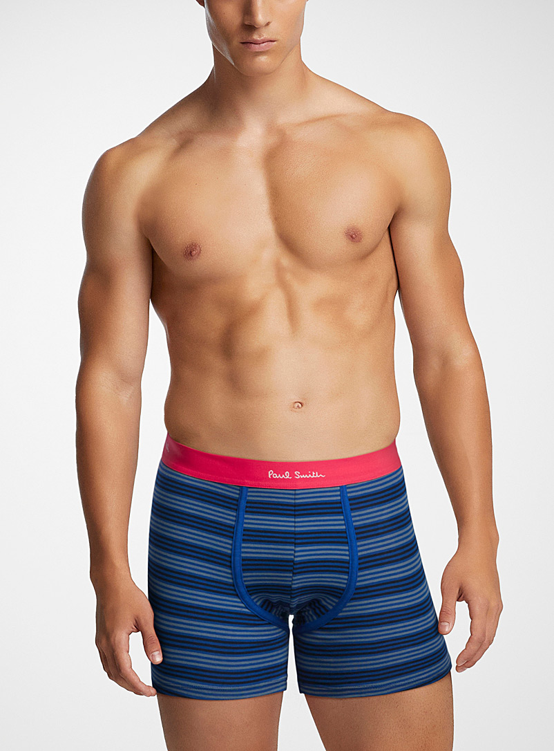 Paul Smith Patterned Blue Striped organic cotton boxer brief for men