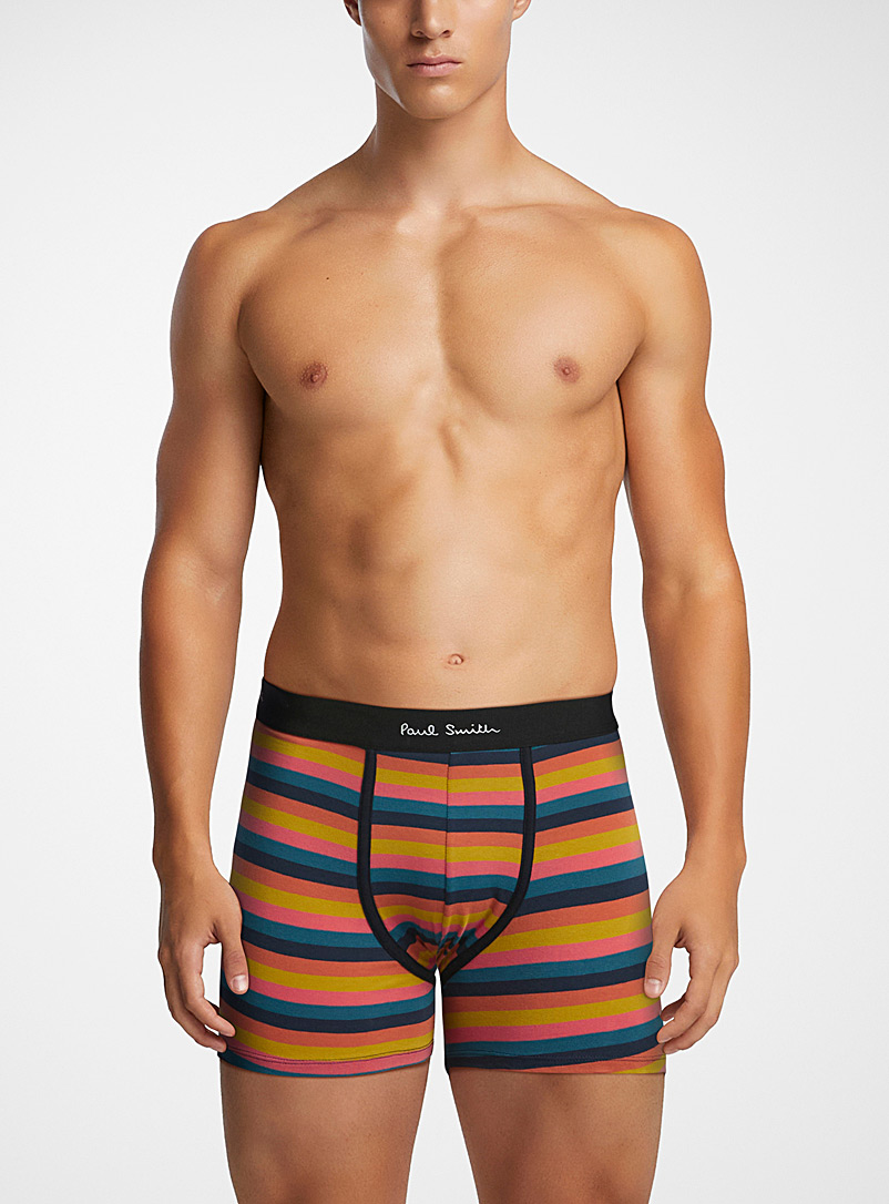 Paul Smith Patterned Black Striped organic cotton boxer brief for men