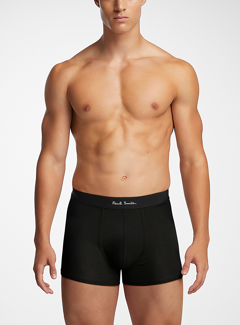 Paul Smith Black Solid organic cotton trunk for men