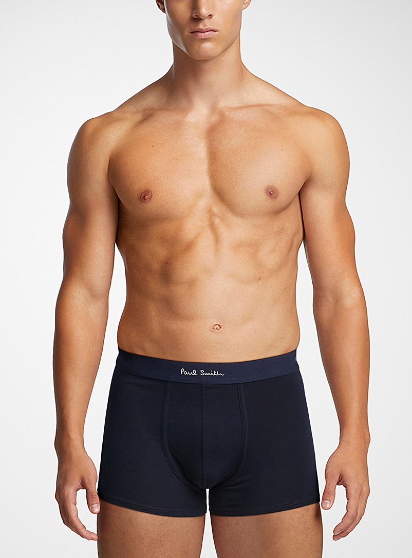 Paul Smith Navy/Midnight Blue Solid organic cotton trunk for men