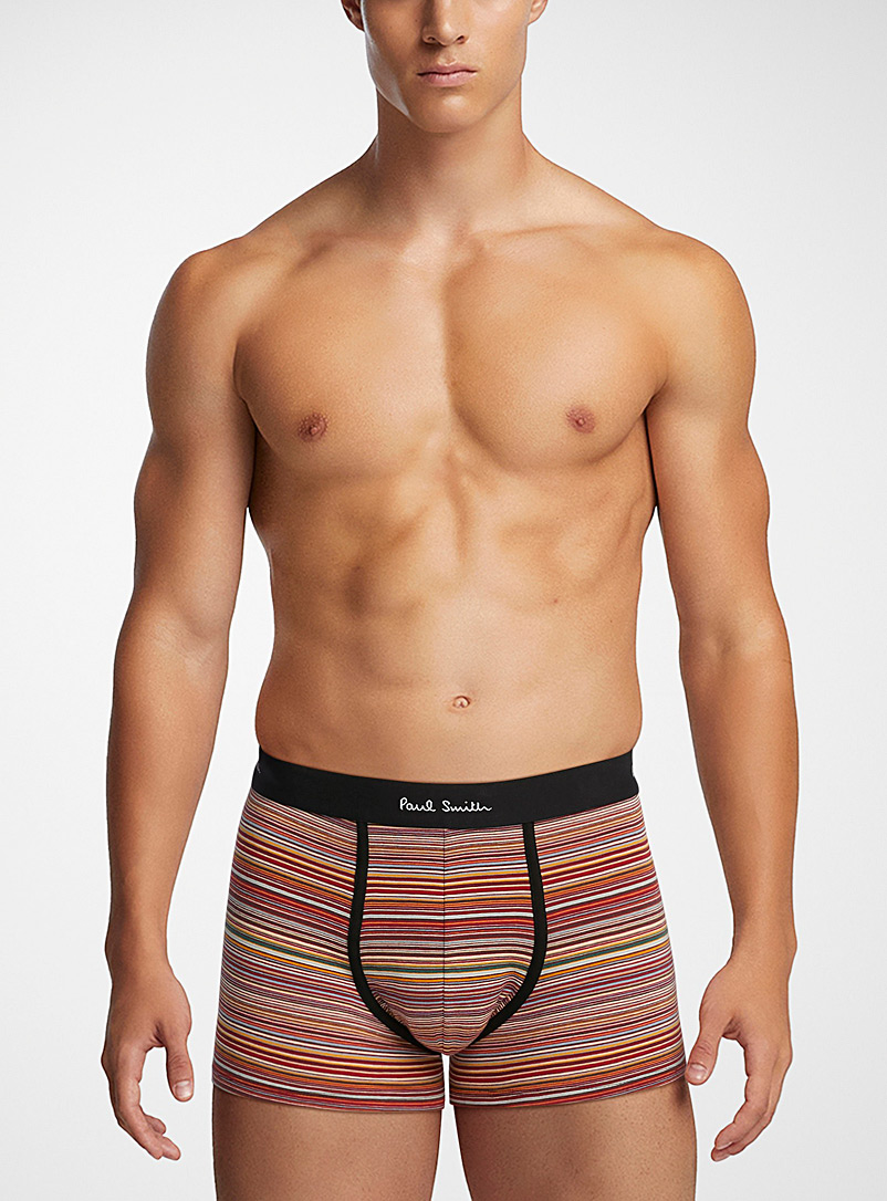Paul Smith Patterned Red Colourful pinstripe trunk for men