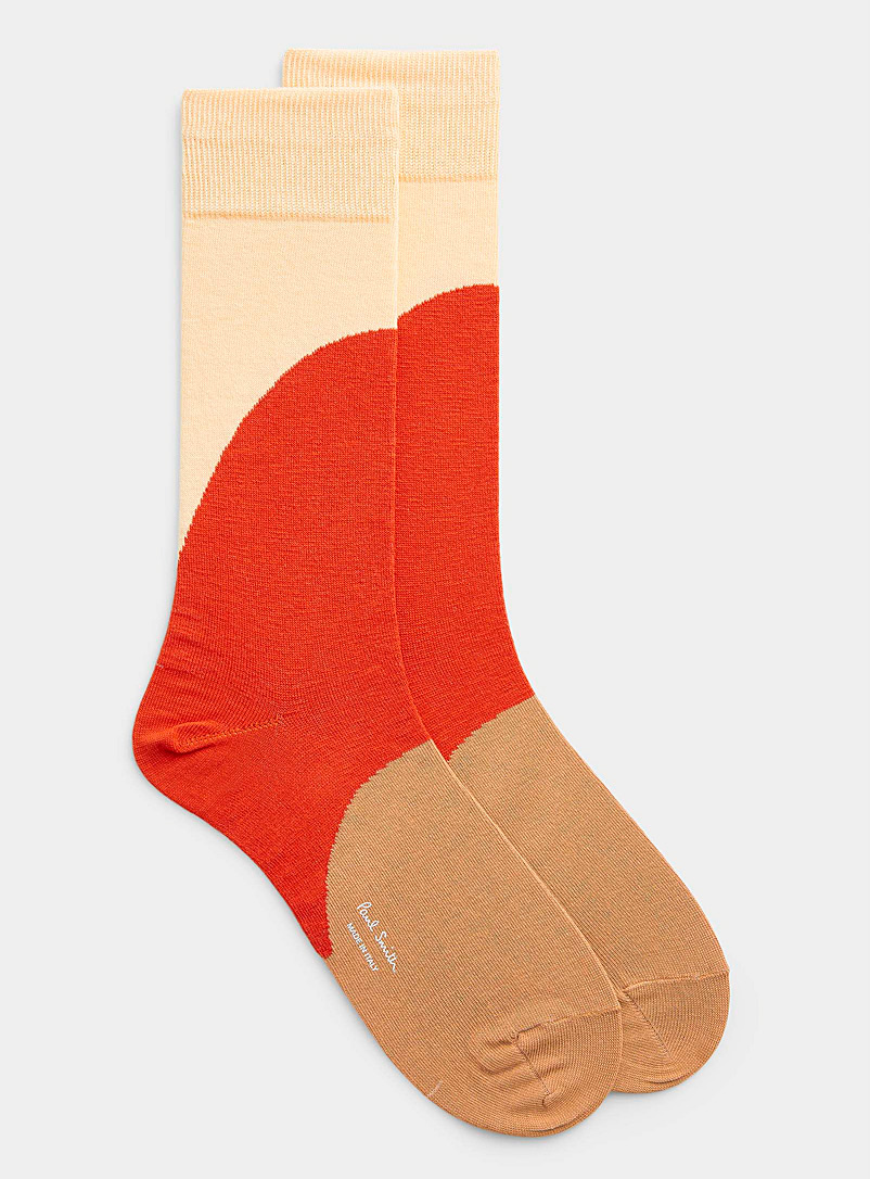 Cream-and-orange sock