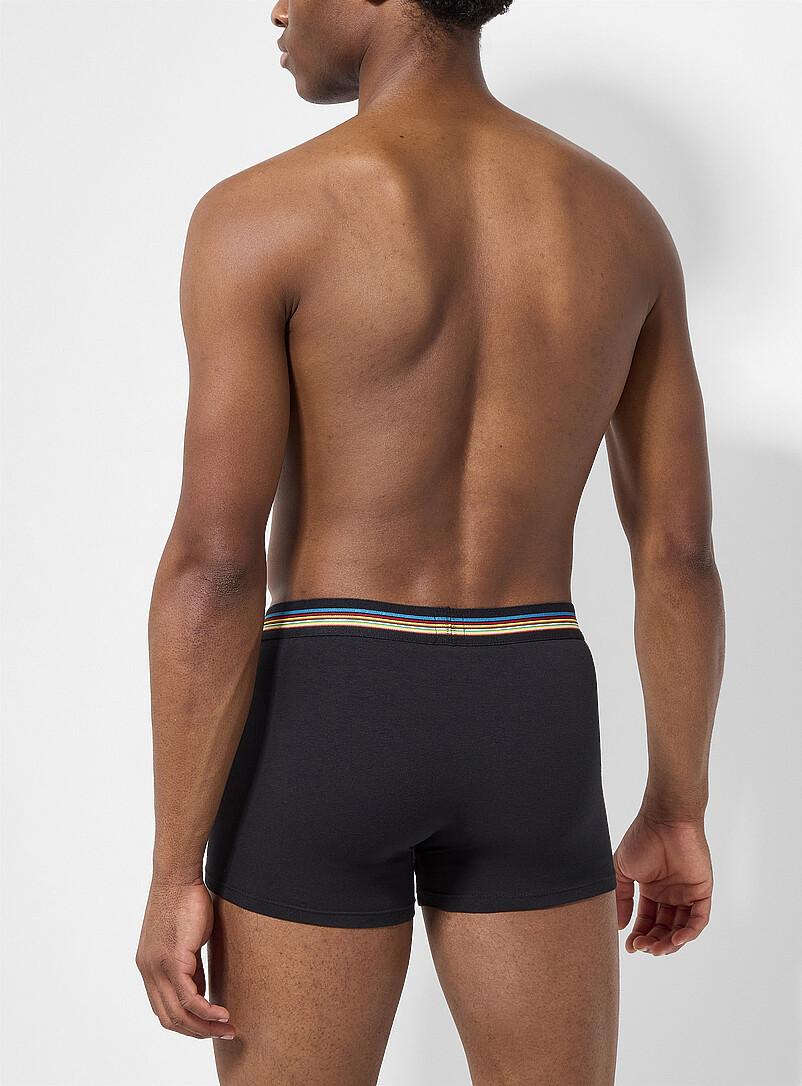 Paul Smith Patterned Black 3" multicolour-band trunk Organic cotton for men