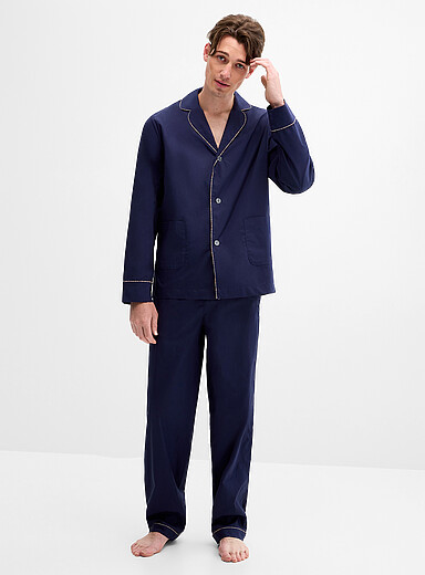 Paul Smith: L'ensemble pyjama lis&eacute;r&eacute; rayures Bleu marine - Bleu nuit pour homme