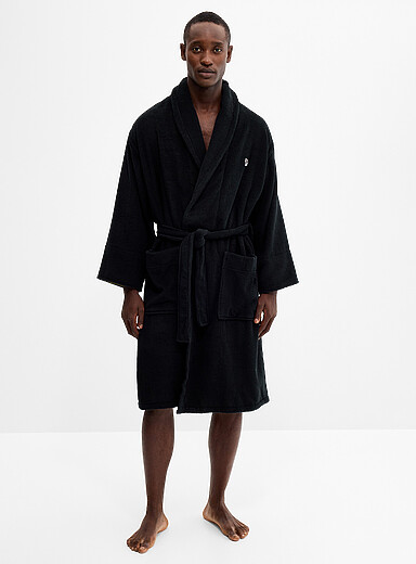 Paul Smith: Le peignoir ratine noir Noir pour homme