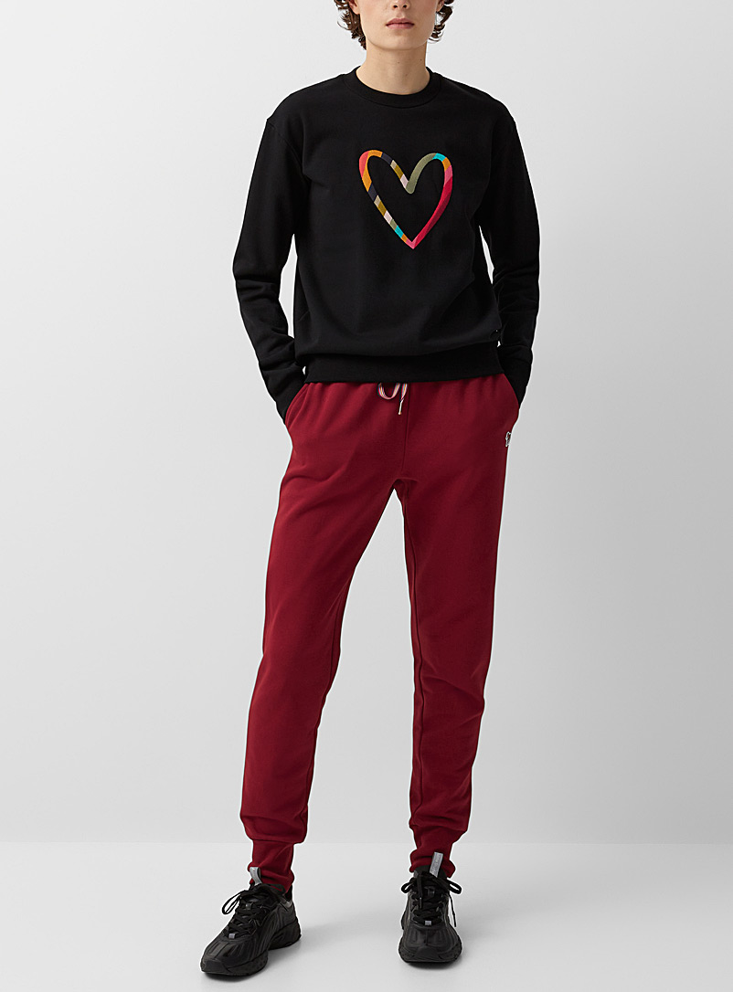 PS Paul Smith: Le jogger logo zèbre coton bio Rouge pour femme
