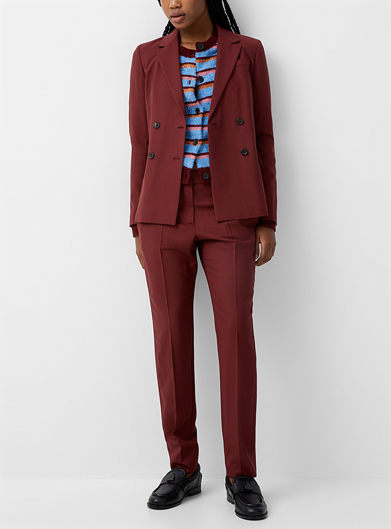 PS Paul Smith Red Burgundy wool pant for women