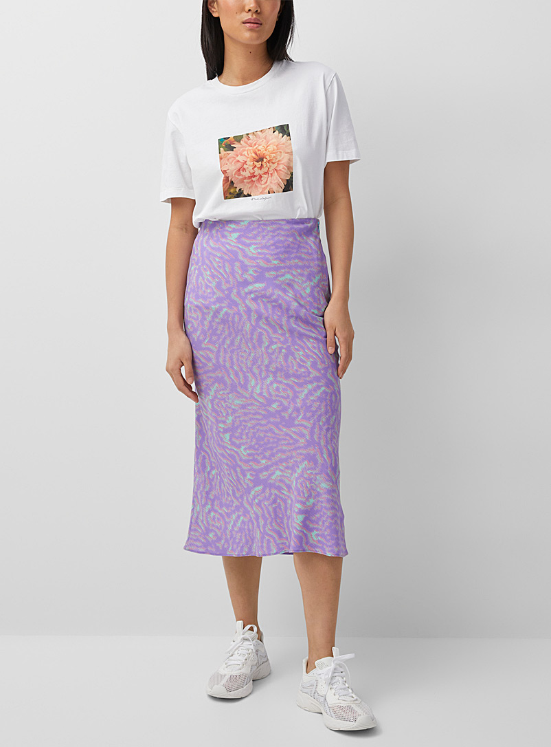 PS Paul Smith: La jupe lilas motif abstrait Pourpre à motifs pour femme