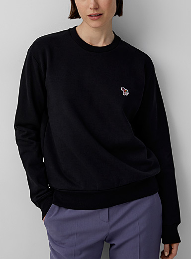 PS Paul Smith Black Organic cotton zebra logo sweatshirt for women
